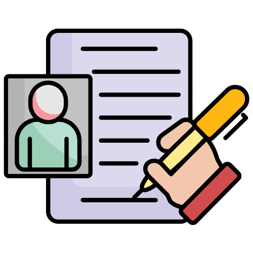 ark, profil, hånd der skriver