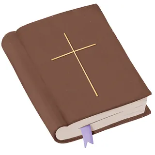 Brun Bibel med kors udenpå
